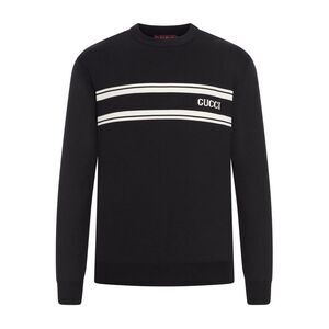 Gucci Men Silk And Cotton Sweater With Intarsia